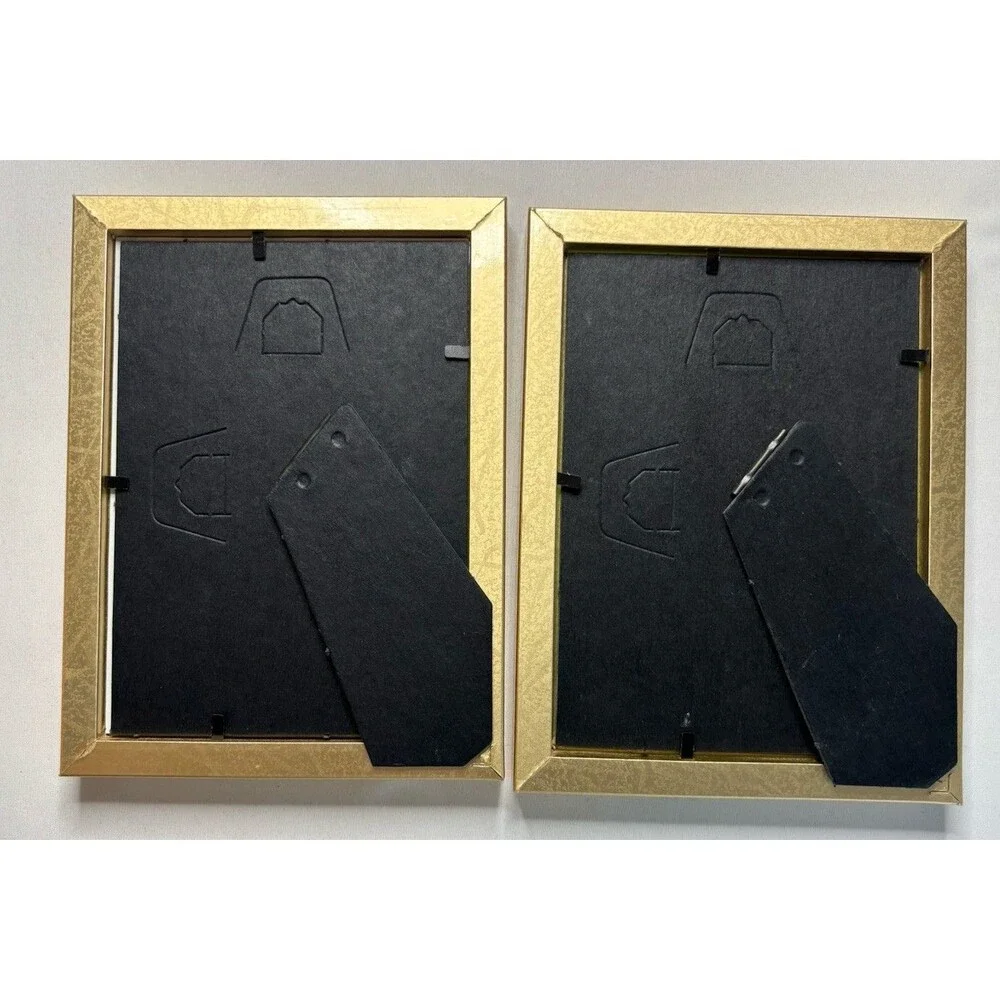 Picture Frames 5 X 7 New Metallic Gold In Color Matching Set Hanging Or Table